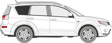 Afbeelding van Zijruit rechts Mitsubishi Outlander (DONKERE RUIT)