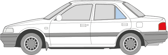 Afbeelding van Zijruit links Mazda 323 sedan