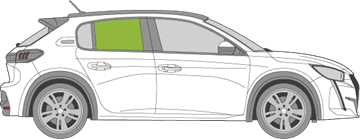 Afbeelding van Zijruit rechts Peugeot 208 5 deurs  