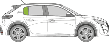 Afbeelding van Zijruit rechts Peugeot 208 5 deurs  