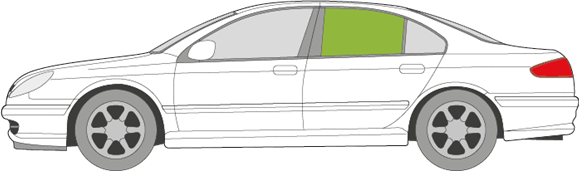 Afbeelding van Zijruit links Peugeot 607 (2000-2004)