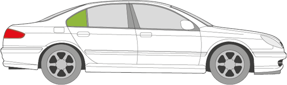 Afbeelding van Zijruit rechts Peugeot 607 (2000-2004)