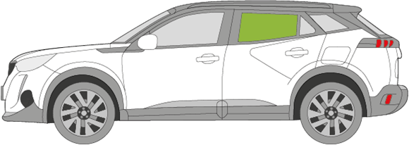 Afbeelding van Zijruit links Peugeot 2008  