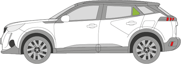 Afbeelding van Zijruit links Peugeot 2008  