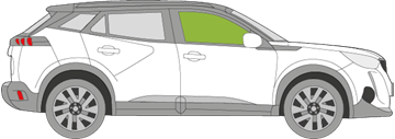 Afbeelding van Zijruit rechts Peugeot 2008  