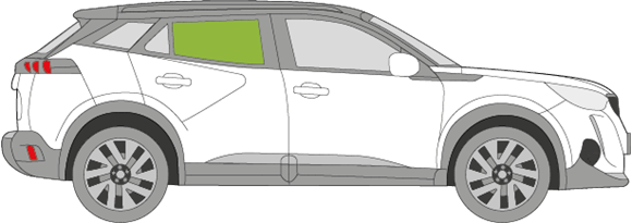 Afbeelding van Zijruit rechts Peugeot 2008  