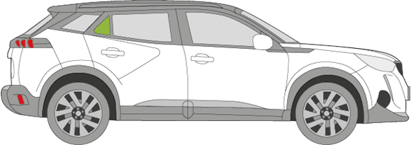 Afbeelding van Zijruit rechts Peugeot 2008  