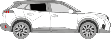 Afbeelding van Zijruit rechts Peugeot 2008 (DONKERE RUIT) 