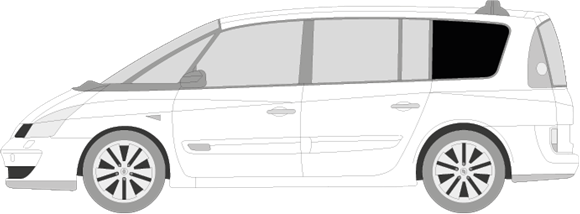 Afbeelding van Zijruit links Renault Espace (DONKERE RUIT)