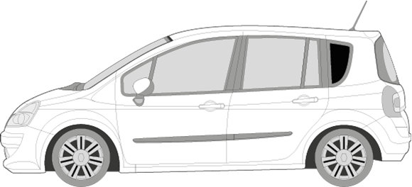 Afbeelding van Zijruit links Renault Grand Modus (DONKERE RUIT)