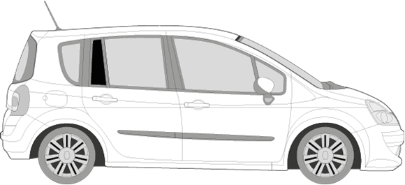 Afbeelding van Zijruit rechts Renault Grand Modus  (DONKERE RUIT)