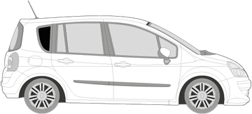 Afbeelding van Zijruit rechts Renault Grand Modus (DONKERE RUIT) 