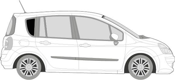 Afbeelding van Zijruit rechts Renault Grand Modus (DONKERE RUIT) 