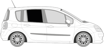 Afbeelding van Zijruit rechts Renault Grand Modus (DONKERE RUIT) 