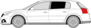 Afbeelding van Zijruit links Opel Signum (DONKERE RUIT)