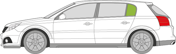 Afbeelding van Zijruit links Opel Signum 