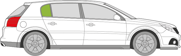 Afbeelding van Zijruit rechts Opel Signum 