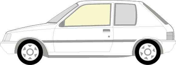 Afbeelding van Zijruit links Peugeot 205 3 deurs (helder)