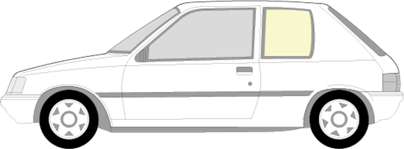 Afbeelding van Zijruit links Peugeot 205 3 deurs (helder)