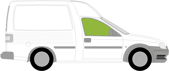 Afbeelding van Zijruit rechts Opel Combo (getint)