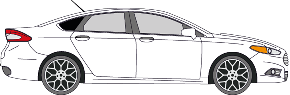 Afbeelding van Zijruit rechts Ford Mondeo sedan (DONKERE RUIT)