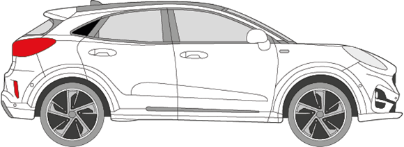 Afbeelding van Zijruit rechts Ford Puma (DONKERE RUIT) 