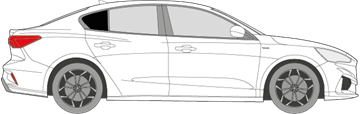 Afbeelding van Zijruit rechts Ford Focus sedan (DONKERE RUIT)