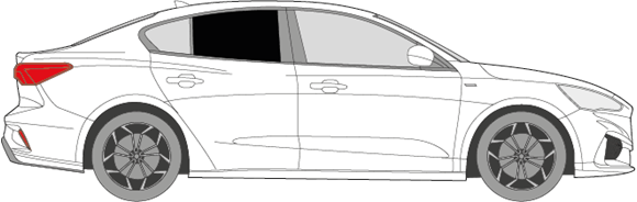 Afbeelding van Zijruit rechts Ford Focus sedan (DONKERE RUIT)