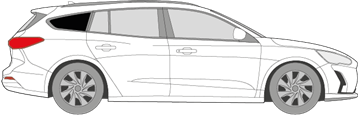Afbeelding van Zijruit rechts Ford Focus break (DONKERE RUIT)