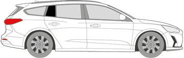 Afbeelding van Zijruit rechts Ford Focus break (DONKERE RUIT)