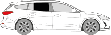 Afbeelding van Zijruit rechts Ford Focus break (DONKERE RUIT)