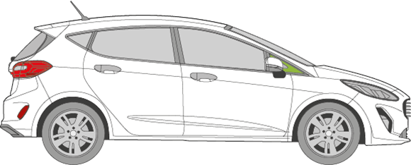 Afbeelding van Zijruit rechts Ford Fiesta 5 deurs (zwarte lijst)