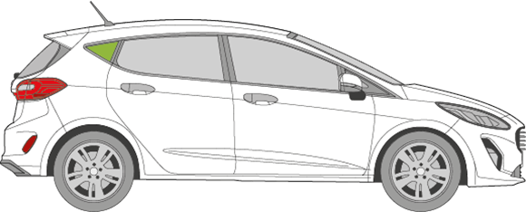 Afbeelding van Zijruit rechts Ford Fiesta 5 deurs 