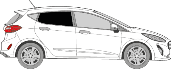 Afbeelding van Zijruit rechts Ford Fiesta 5 deurs (DONKERE RUIT) 