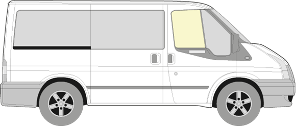 Afbeelding van Zijruit rechts Ford Transit (helder)