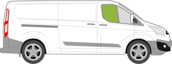 Afbeelding van Zijruit rechts Ford Transit Custom