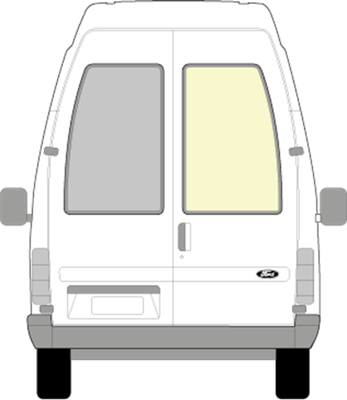 Afbeelding van Achterruit rechts Ford Transit  verhoogd/helder/verwarmd