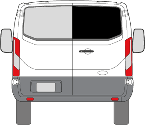 Afbeelding van Achterruit rechts Transit laag/medium    verwarmd  DONKER 