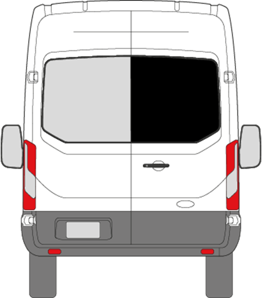 Afbeelding van Achterruit rechts Transit hoog  verwarmd  DONKER 