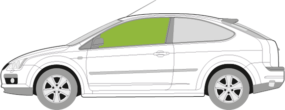 Afbeelding van Zijruit links Ford Focus 3 deurs  