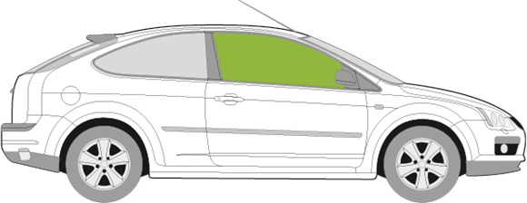 Afbeelding van Zijruit rechts Ford Focus 3 deurs  