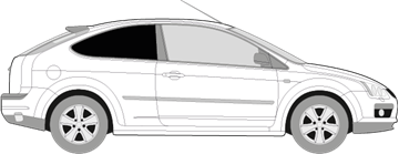 Afbeelding van Zijruit rechts Ford Focus 3 deurs (DONKERE RUIT) 