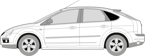 Afbeelding van Zijruit links Ford Focus 5 deurs (DONKERE RUIT)