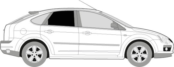 Afbeelding van Zijruit rechts Ford Focus 5 deurs (DONKER)