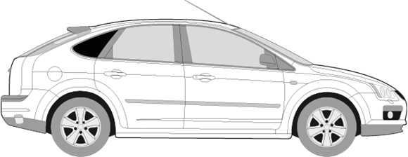 Afbeelding van Zijruit rechts Ford Focus 5 deurs (DONKERE RUIT)