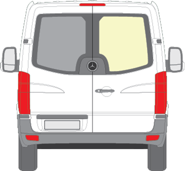 Afbeelding van Achterruit rechts Mercedes Sprinter helder/onverwarmd