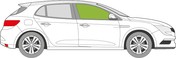 Afbeelding van Zijruit rechts Renault Mégane 5 deurs