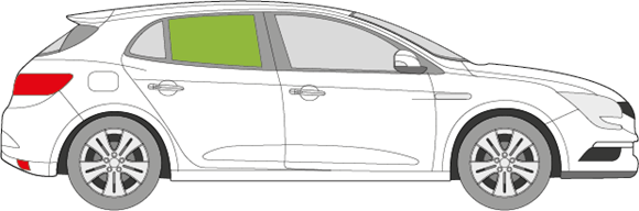 Afbeelding van Zijruit rechts Renault Mégane 5 deurs