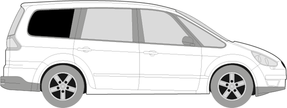 Afbeelding van Zijruit rechts Ford Galaxy (DONKERE RUIT) 