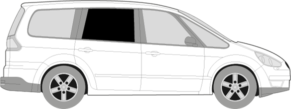 Afbeelding van Zijruit rechts Ford Galaxy (DONKERE RUIT) 